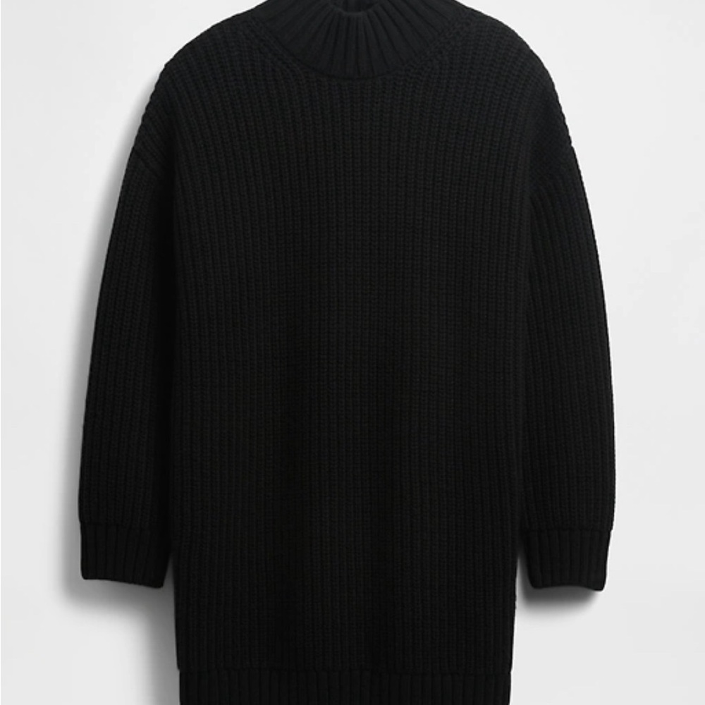 Gap Rib Turtleneck Oversized Mini Sweater Dress Tall Cute Winter Sweater Dress - Picture 4 of 4